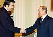 Путин и Саакашвили. Фото с сайта ВВС