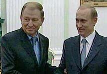 Путин и Кучма. Кадр НТВ с сайта NEWSru.com