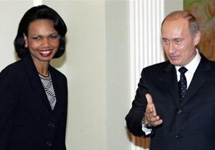 Кондолиза Райс и Владимир Путин. Фото АР