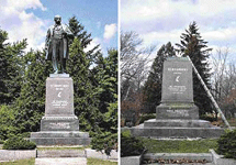 Памятник Тарасу Шевченко. До и после исчезновения. Фото Hamilton Spectator