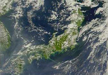 Остров Хонсю. Спутниковый снимок NASA