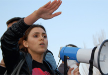 Наталья Морарь на митинге в Кишиневе. Фото unimedia.md