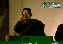 Выступление Муамара Каддафи. Кадр Al Arabiya