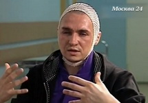 Сергей Филин после нападения. Кадр канала "Москва-24"