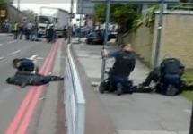 Задержание террористов в Лондоне. Кадр ITV