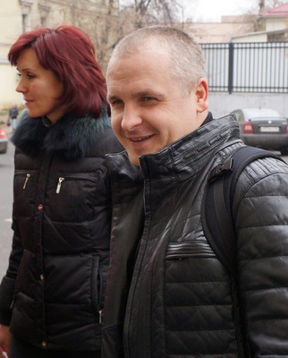 Дмитрий Динзе с матерью Дениса Луцкевича. Фото Д.Борко