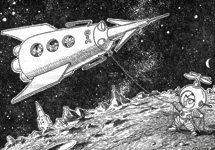 "Незнайка на Луне". Иллюстрация из книги. Автор: Г. Вальк