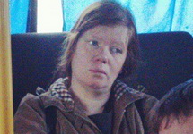 Анна Кузнецова в полицейском автобусе после задержания на Марше регионов. Фото Александра Васильева