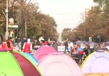 Протесты в Кишиневе. Кадр видеозаписи
