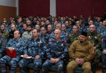 Сотрудники МВД Чечни на встрече с Кадыровым. Фото: @kadyrov_95
