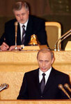Путин зачитывает свое третье послание. Фото Reuters
