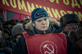 Участник митинга КПРФ на Триумфальной площади. Фото Евгении Михеевой